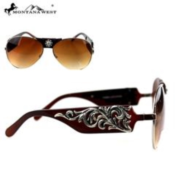 Montana West Accessories - 🆕 Aviator Sunglasses by Montana West Brown Silver
